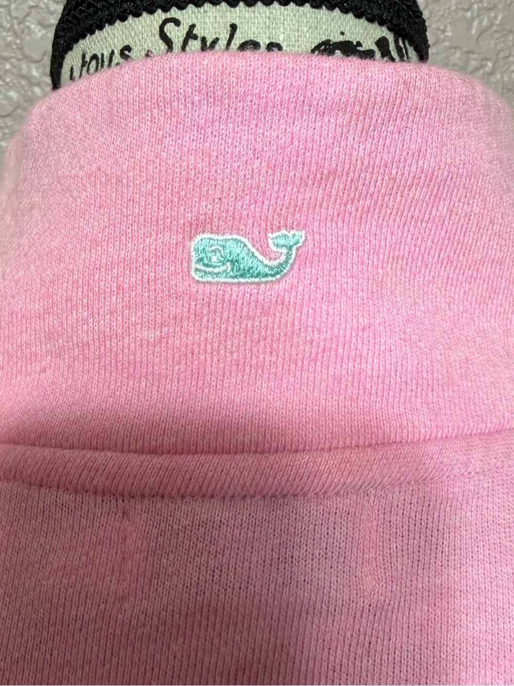 Vineyard Vines Pink Quarter-Zip Pullover with Mint Trim - Picture 5 of 6